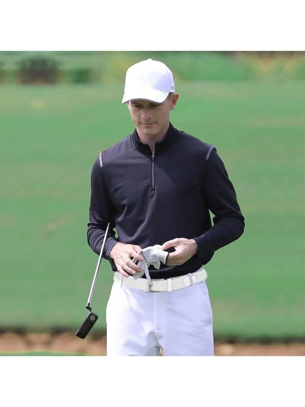 Men's Braided Stretch Belt - Elastic Woven Fabric for Golf & Casual Wear, Gift